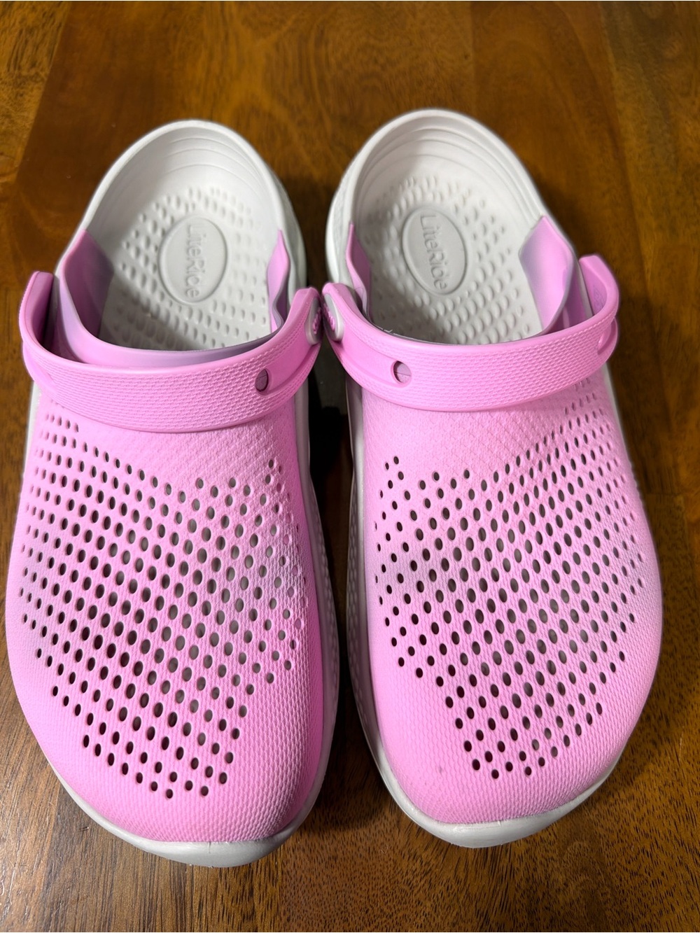 CROCS literide Pink and White side 9 Women's Classic Vented Clogs